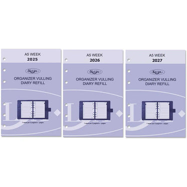 6207-25-26-27 210 x 144 mm A5 Organizer Paper NL EN 2025 2026 2027